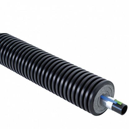 Труба ПНД PE-Xa Uponor Ecoflex Supra Plus (1048687) теплоизолированная 25х2,3/68 мм PN12.5/16 с греющим кабелем 10 Вт/м